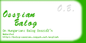 osszian balog business card